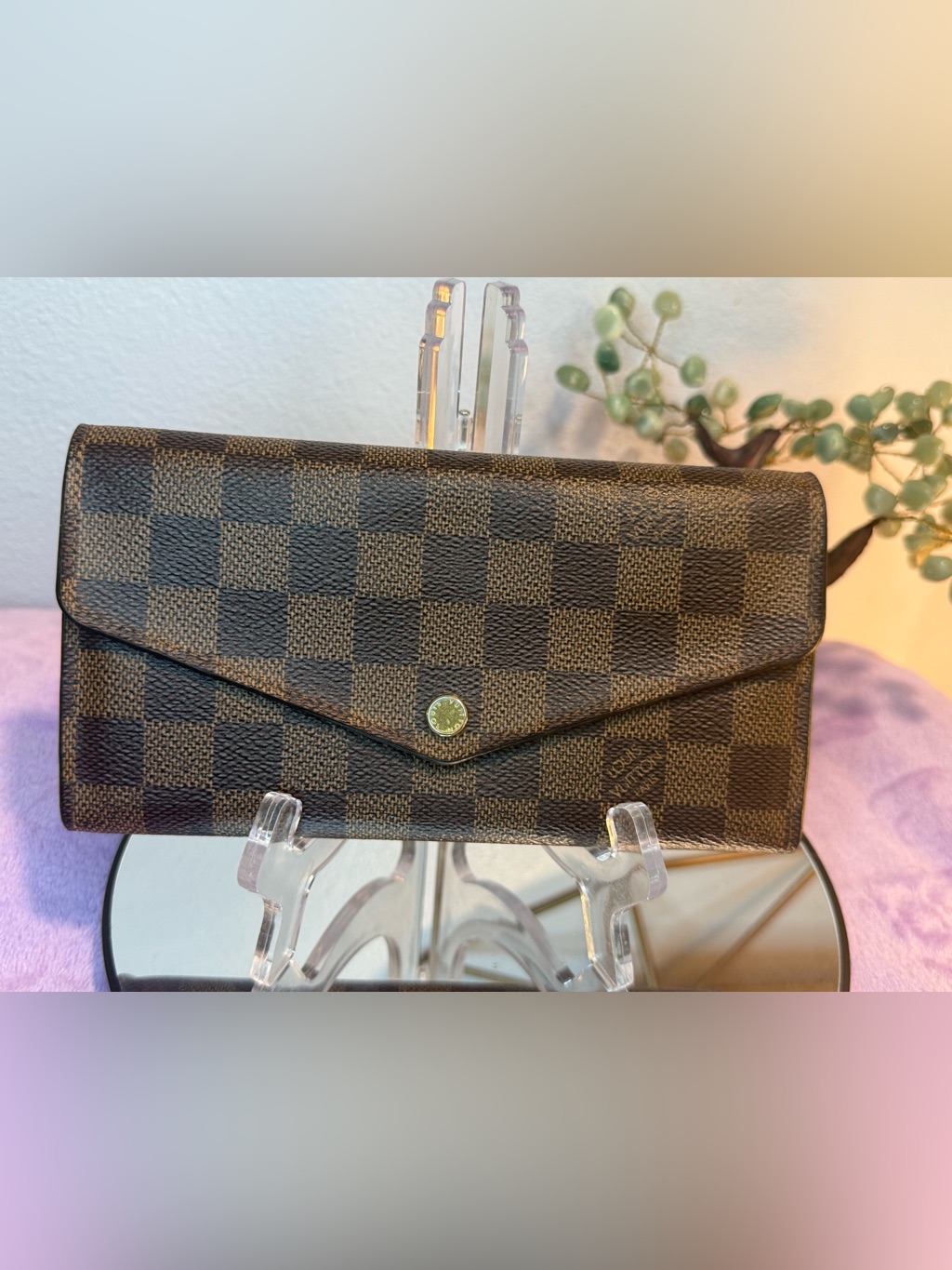 Authentic Louis Vuitton Sarah Wallet - Damier Ebene Canvas